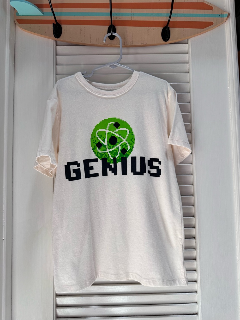 PLACE Soft Cream Crewneck Tee with Subtle Logo